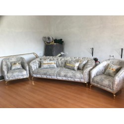 Комплект мягкой мебели Bellona серый/золото 