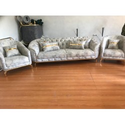Комплект мягкой мебели Bellona серый/золото 