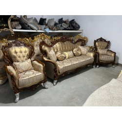 Комплект мягкой мебели Анкара золото/коричневый