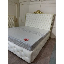 Кровать Мари белый/золото