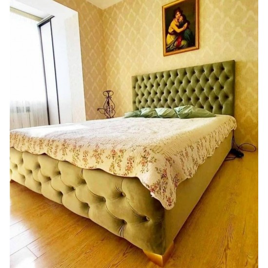 Кровать Ровная спинка зеленый