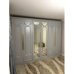 Шкаф Марьям-2 6 дверный серый