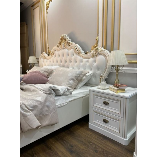 Спальня Натали 4 дв с широким комодом белый (Эра)