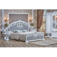Спальня Марелла 6 дверная белый серебро